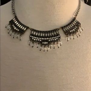 Express Silver Jeweled Statement necklace